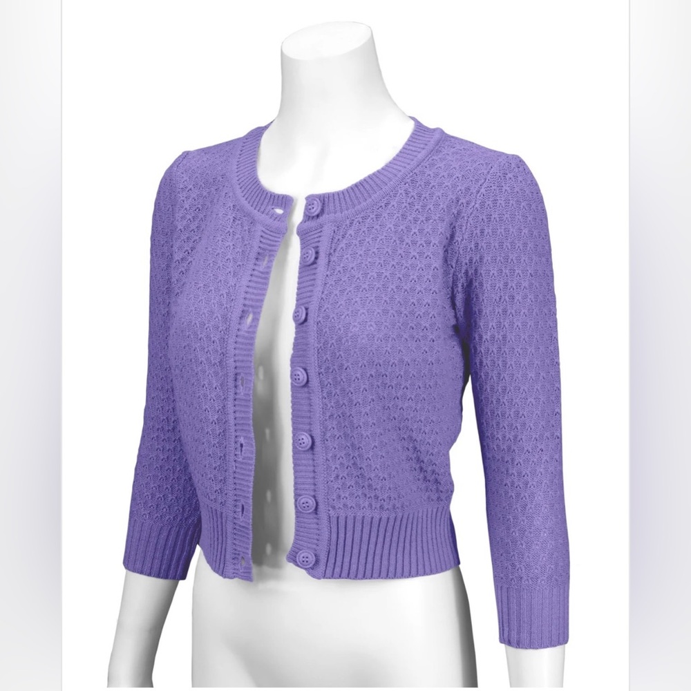 🌷Ye Mak Crop Women's Blueberry Cardigan Sweater